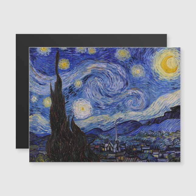 Vincent Van Gogh - Die Sternenhimmel-Magnetkarte Magnetkarte (Vorne/Hinten)