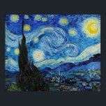 Vincent Van Gogh. - Die Sternennacht (1889) Poster<br><div class="desc">Die Starry Night ist ein Ölgemälde des niederländischen postimpressionistischen Malers Vincent van Gogh, der in der Leinwand eine Oase der Ruhe sucht. Es wurde im Juni 1889 erbaut und zeigt den Blick aus dem nach Osten gerichteten Fenster seines Asylzimmers in Saint-Rémy-de-Provence, kurz vor dem Sonnenaufgang, mit dem Zusatz eines imaginären...</div>