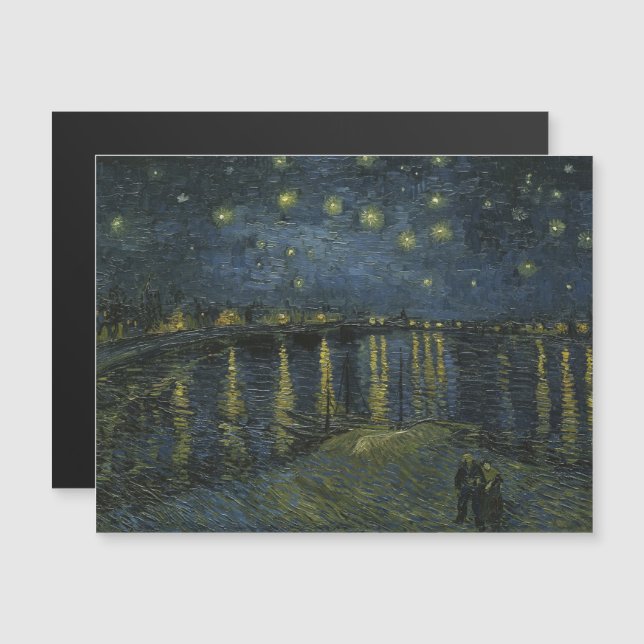 Vincent Van Gogh, die Sternennacht über der Rhone Magneteinladung (Vorne/Hinten)