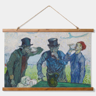 Vincent van Gogh - Die Trinker, nach Daumier Wandteppich Mit Holzrahmen