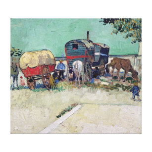 Vincent van Gogh   die Wohnwagen, Sinti und Leinwanddruck