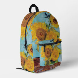 Vincent Van Gogh - Drei Sonnenblumen in einer Vase Bedruckter Rucksack