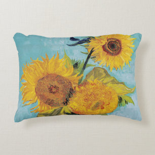 Vincent Van Gogh - Drei Sonnenblumen in einer Vase Dekokissen
