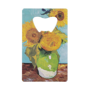 Vincent Van Gogh - Drei Sonnenblumen in einer Vase Geldbeutel Flaschenöffner