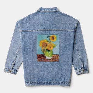Vincent Van Gogh - Drei Sonnenblumen in einer Vase Jeansjacke