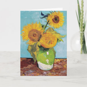 Vincent Van Gogh - Drei Sonnenblumen in einer Vase Karte