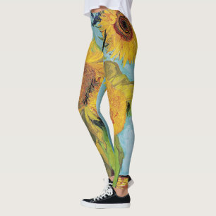 Vincent Van Gogh - Drei Sonnenblumen in einer Vase Leggings