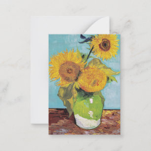 Vincent Van Gogh - Drei Sonnenblumen in einer Vase Mitteilungskarte
