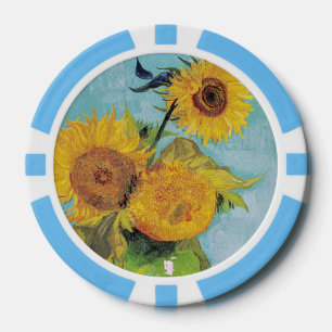 Vincent Van Gogh - Drei Sonnenblumen in einer Vase Pokerchips