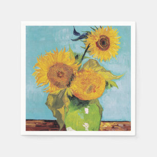 Vincent Van Gogh - Drei Sonnenblumen in einer Vase Serviette