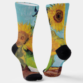 Vincent Van Gogh - Drei Sonnenblumen in einer Vase Socken