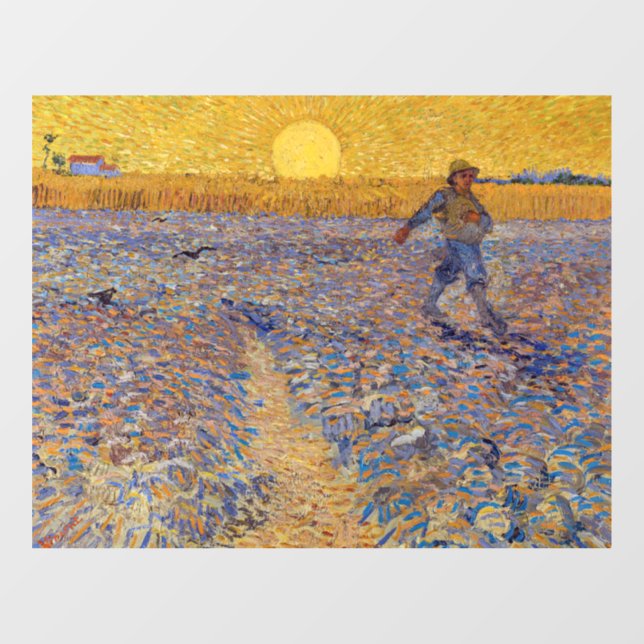 Vincent van Gogh - Dusche mit Setting Sun Fensteraufkleber (Blatt)