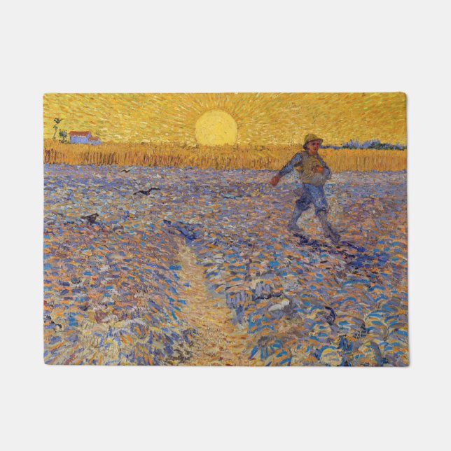 Vincent van Gogh - Dusche mit Setting Sun Fußmatte (Vorderseite)