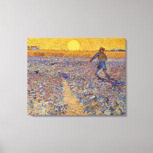 Vincent van Gogh - Dusche mit Setting Sun Leinwanddruck
