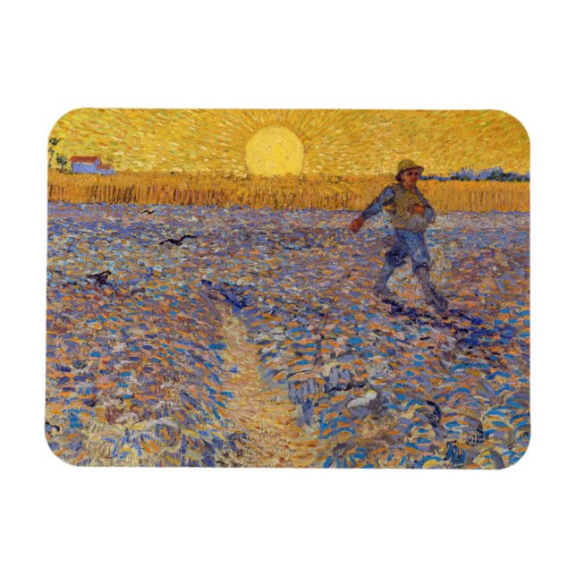 Vincent van Gogh - Dusche mit Setting Sun Magnet (Horizontal)