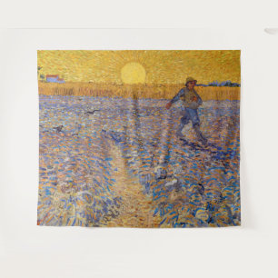 Vincent van Gogh - Dusche mit Setting Sun Wandteppich