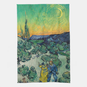 Vincent van Gogh - Ein Spaziergang in der Dämmerun Geschirrtuch