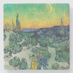Vincent van Gogh - Ein Spaziergang in der Dämmerun Steinuntersetzer