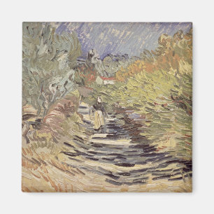 Vincent van Gogh   eine Straße in St. Remy Magnet