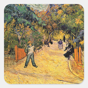 Vincent van Gogh - Eingang zum öffentlichen Park,  Quadratischer Aufkleber