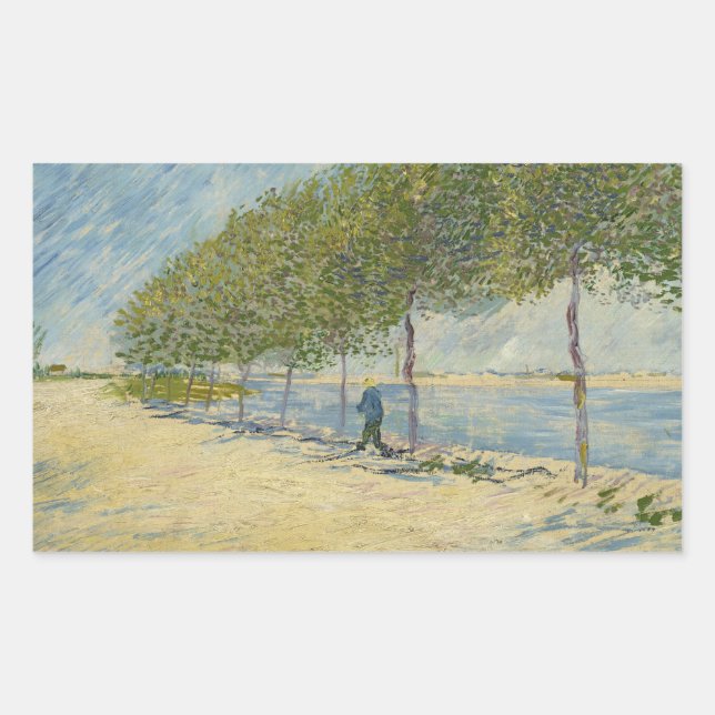 Vincent van Gogh - Entlang der Seine Rechteckiger Aufkleber (Vorderseite)