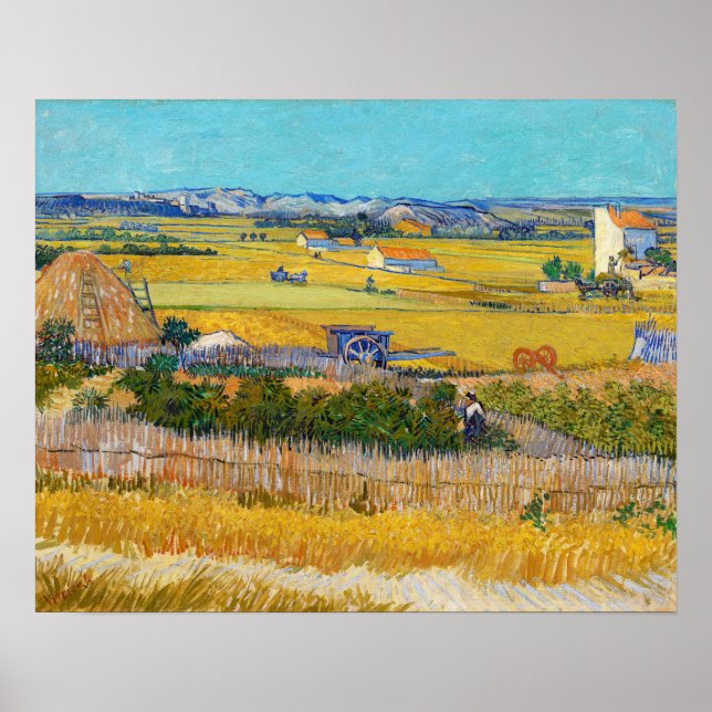 Vincent van Gogh - Ernte bei La Crau Poster (Vorne)
