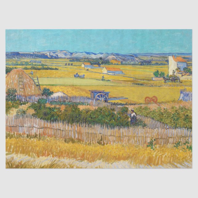 Vincent van Gogh - Ernte bei La Crau Seidenpapier (Vorderseite)