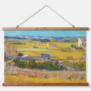 Vincent van Gogh - Ernte bei La Crau Wandteppich Mit Holzrahmen