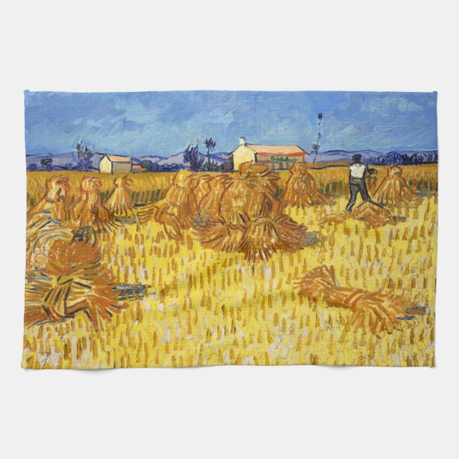 Vincent van Gogh - Ernte in der Provence Geschirrtuch (Horizontal)