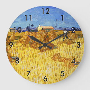 Vincent van Gogh - Ernte in der Provence Große Wanduhr
