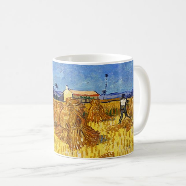 Vincent van Gogh - Ernte in der Provence Kaffeetasse (VorderseiteRechts)