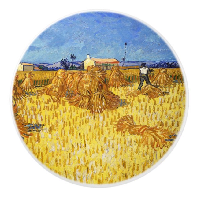 Vincent van Gogh - Ernte in der Provence Keramikknauf (Vorderseite)
