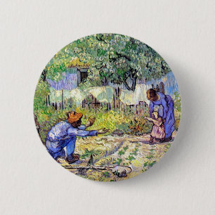 Vincent Van Gogh - Erste Schritte - Vatertags-Kuns Button