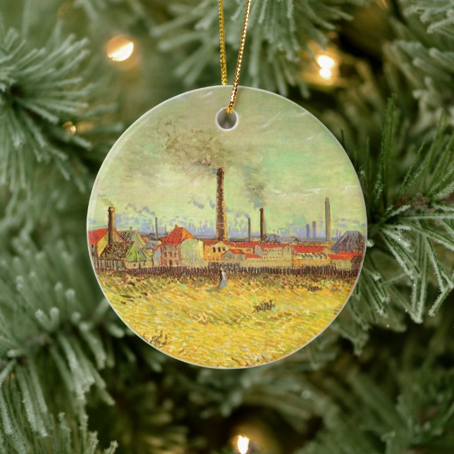 Vincent van Gogh - Fabriken in Asnieres Keramikornament (Baum)