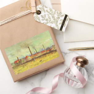 Vincent van Gogh - Fabriken in Asnieres Rechteckiger Aufkleber