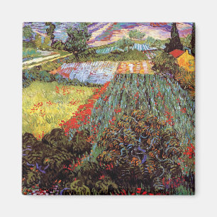 Vincent Van Gogh - Feld mit Mohnblumen Fine Art Magnet