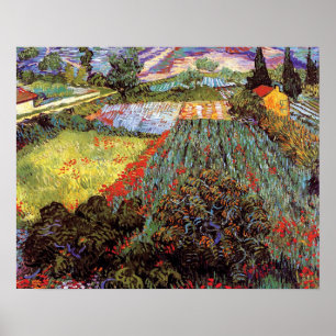 Vincent Van Gogh - Feld mit Mohnblumen Kunst Poster