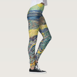 Vincent van Gogh - Feld mit pflügenden Bauern Leggings