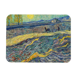 Vincent van Gogh - Feld mit pflügenden Bauern Magnet