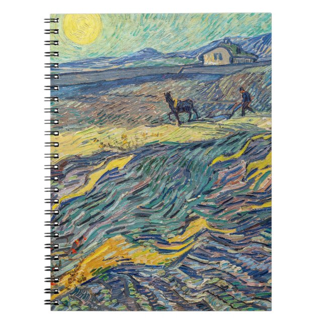 Vincent van Gogh - Feld mit pflügenden Bauern Notizblock (Vorderseite)