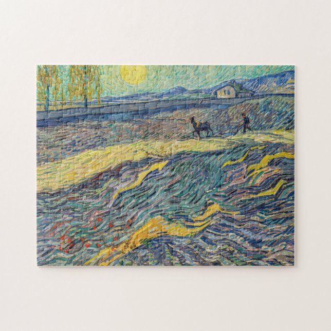 Vincent van Gogh - Feld mit pflügenden Bauern Puzzle (Horizontal)
