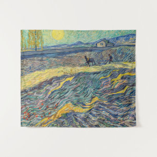 Vincent van Gogh - Feld mit pflügenden Bauern Wandteppich