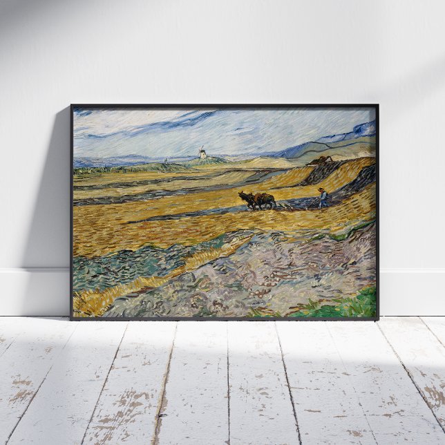 Vincent Van Gogh, Feld mit Plowman Poster (Von Creator hochgeladen)