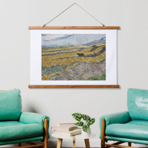 Vincent Van Gogh, Feld mit Plowman Wandteppich Mit Holzrahmen