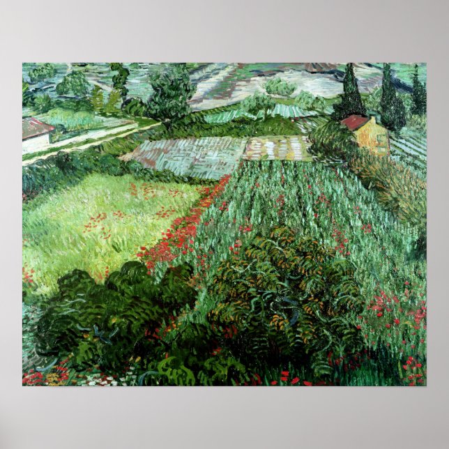 Vincent van Gogh | Feld mit Poppies, 1889 Poster (Vorne)