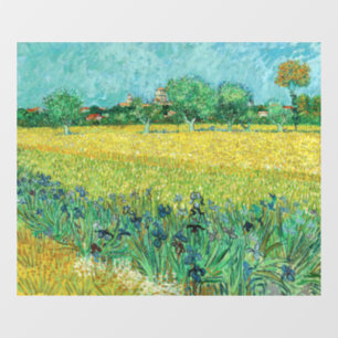 Vincent van Gogh - Feld mit Schwertlilien bei Arle Fensteraufkleber