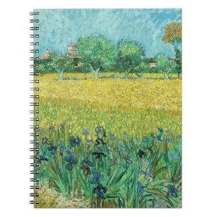 Vincent van Gogh - Feld mit Schwertlilien bei Arle Notizblock