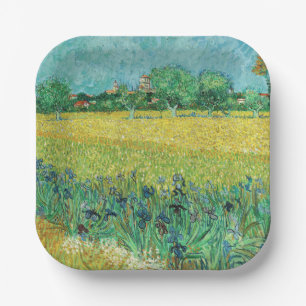 Vincent van Gogh - Feld mit Schwertlilien bei Arle Pappteller