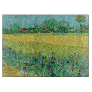 Vincent van Gogh - Feld mit Schwertlilien bei Arle Schneidebrett