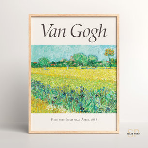 Vincent van Gogh Field mit Irises Art Print Retro Poster